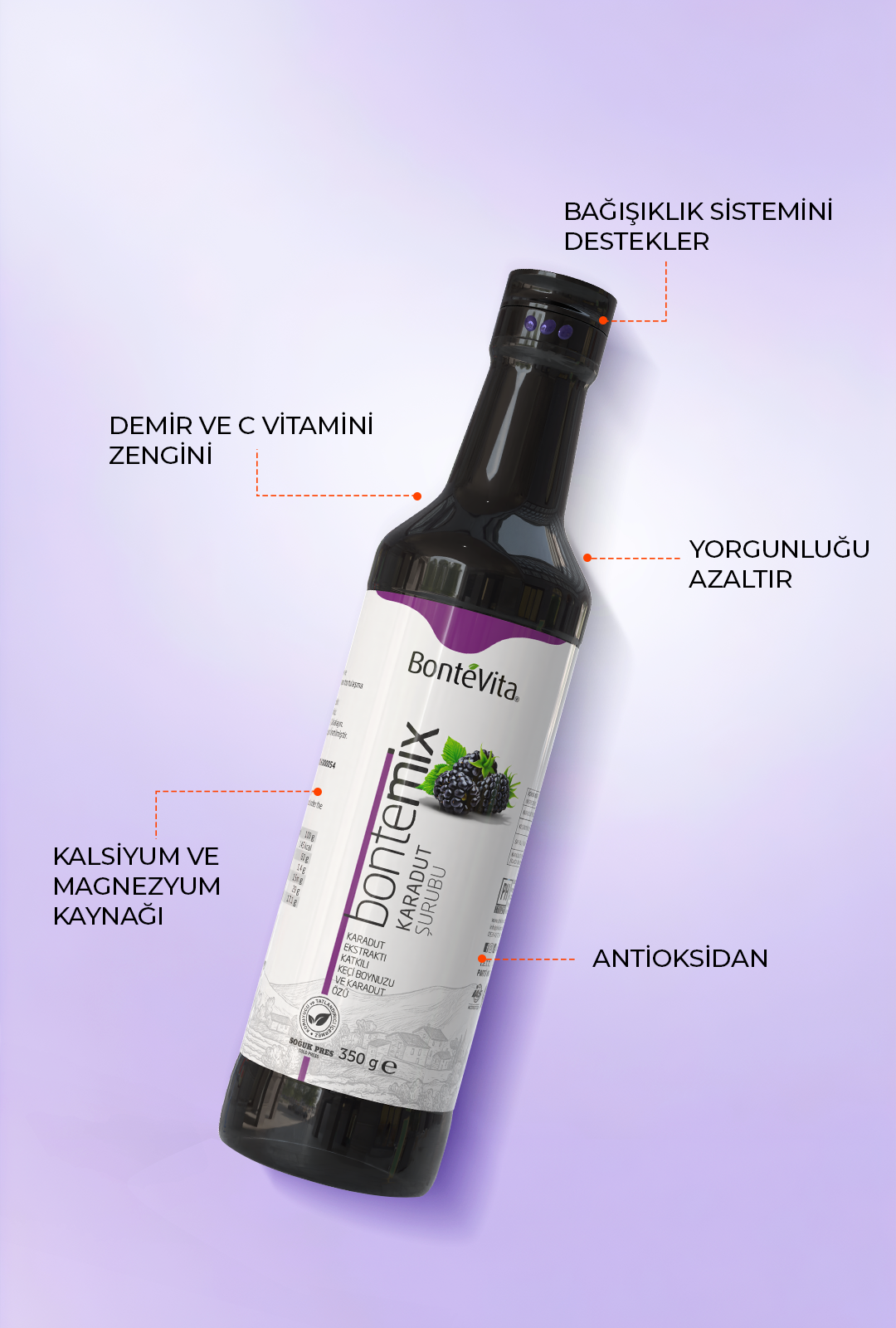 BONTEMIX Keçiboynuzu Katkılı Karadut Şurubu